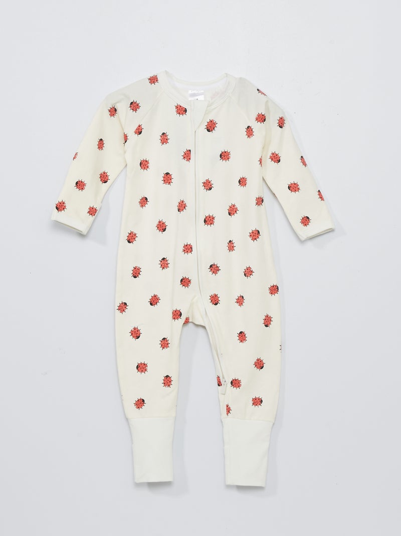 Pijama com fecho 'DIM Baby' BEGE - Kiabi