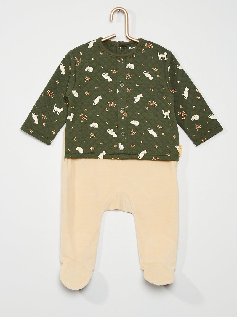Pijama com impressão bi-matéria CAQUI - Kiabi