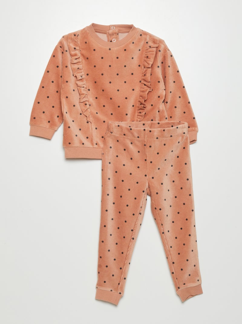 Pijama com motivo - 2 peças CASTANHO - Kiabi