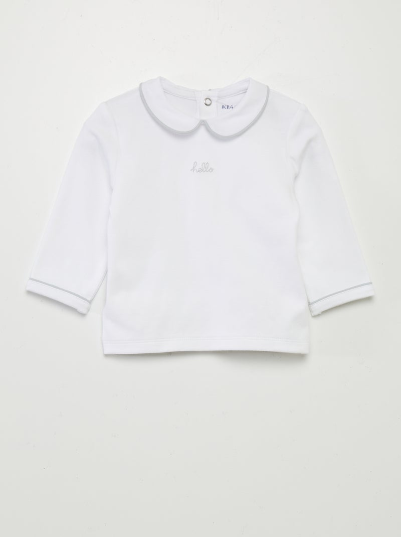 Pijama com pés  - 2 peças BRANCO - Kiabi