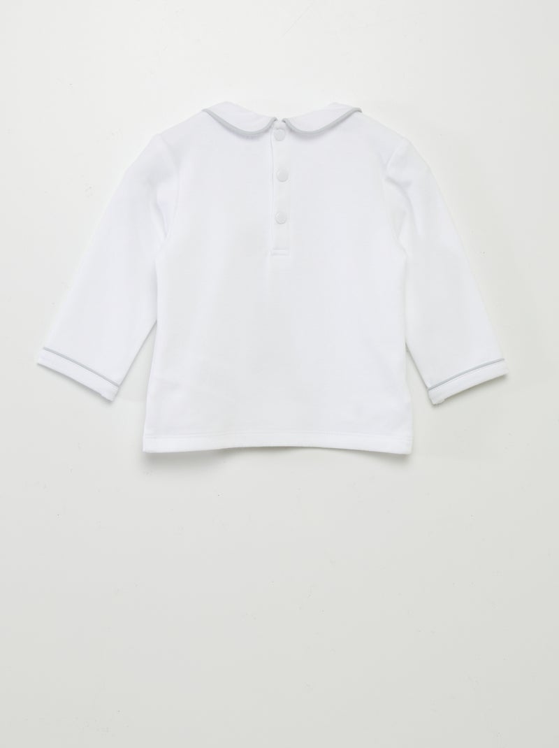 Pijama com pés  - 2 peças BRANCO - Kiabi