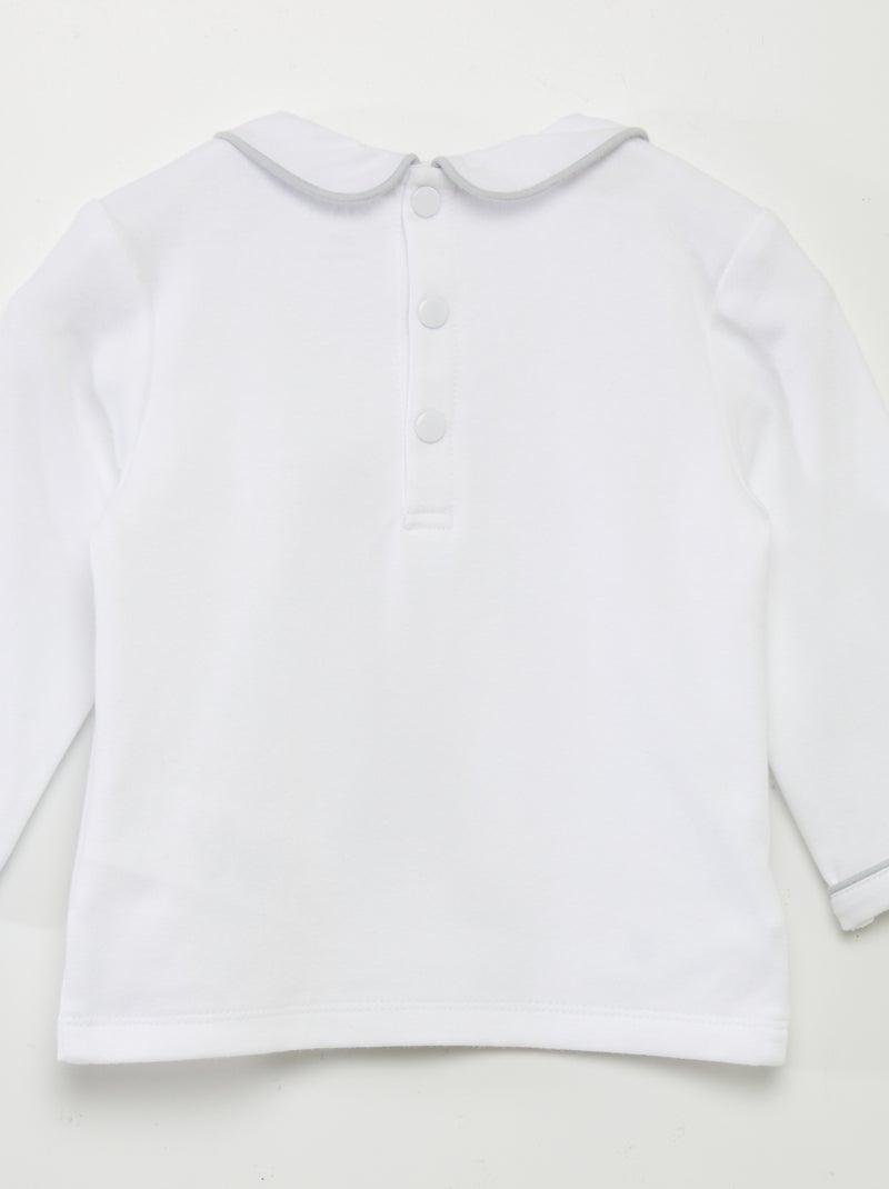Pijama com pés  - 2 peças BRANCO - Kiabi