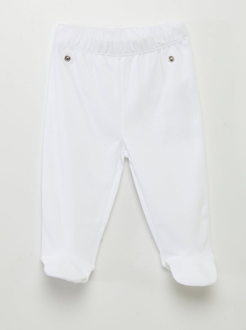 Pijama com pés  - 2 peças BRANCO - Kiabi