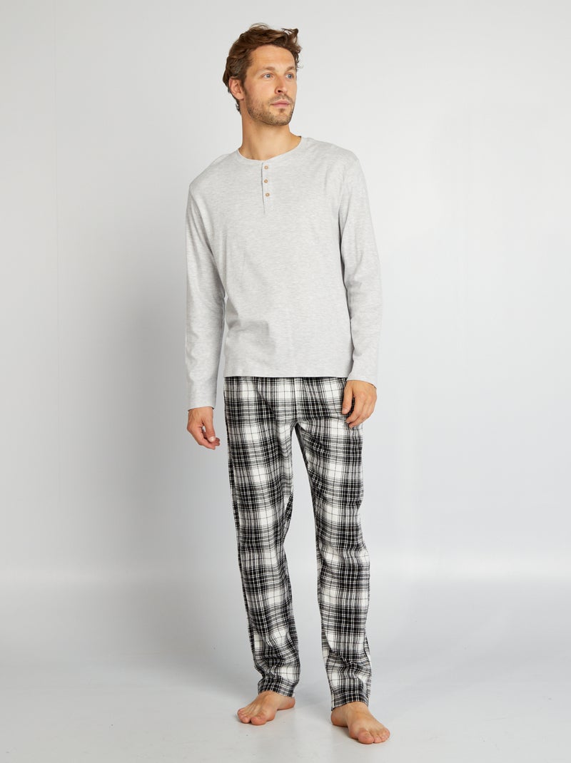 Pijama comprido - 2 peças BRANCO - Kiabi