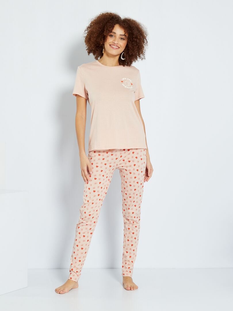 Pijama comprido  - 2 peças ROSA - Kiabi