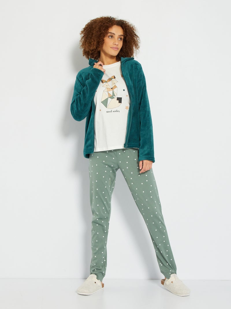 Pijama comprido  - 3 peças BRANCO - Kiabi