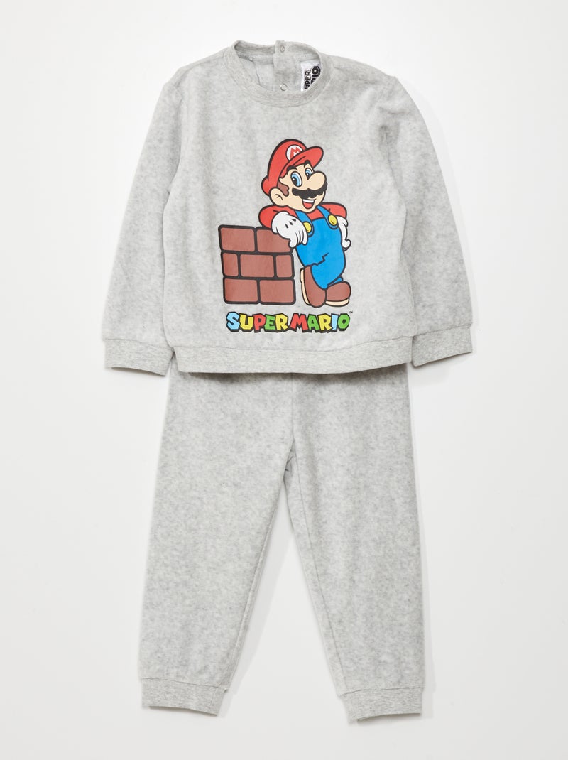 Pijama comprido  - Estampado 'Mario'  - 2 peças AZUL - Kiabi
