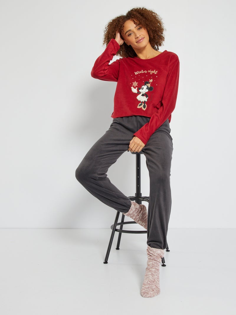 Pijama comprido  - Estampado 'Minnie' 2 peças ROXO - Kiabi