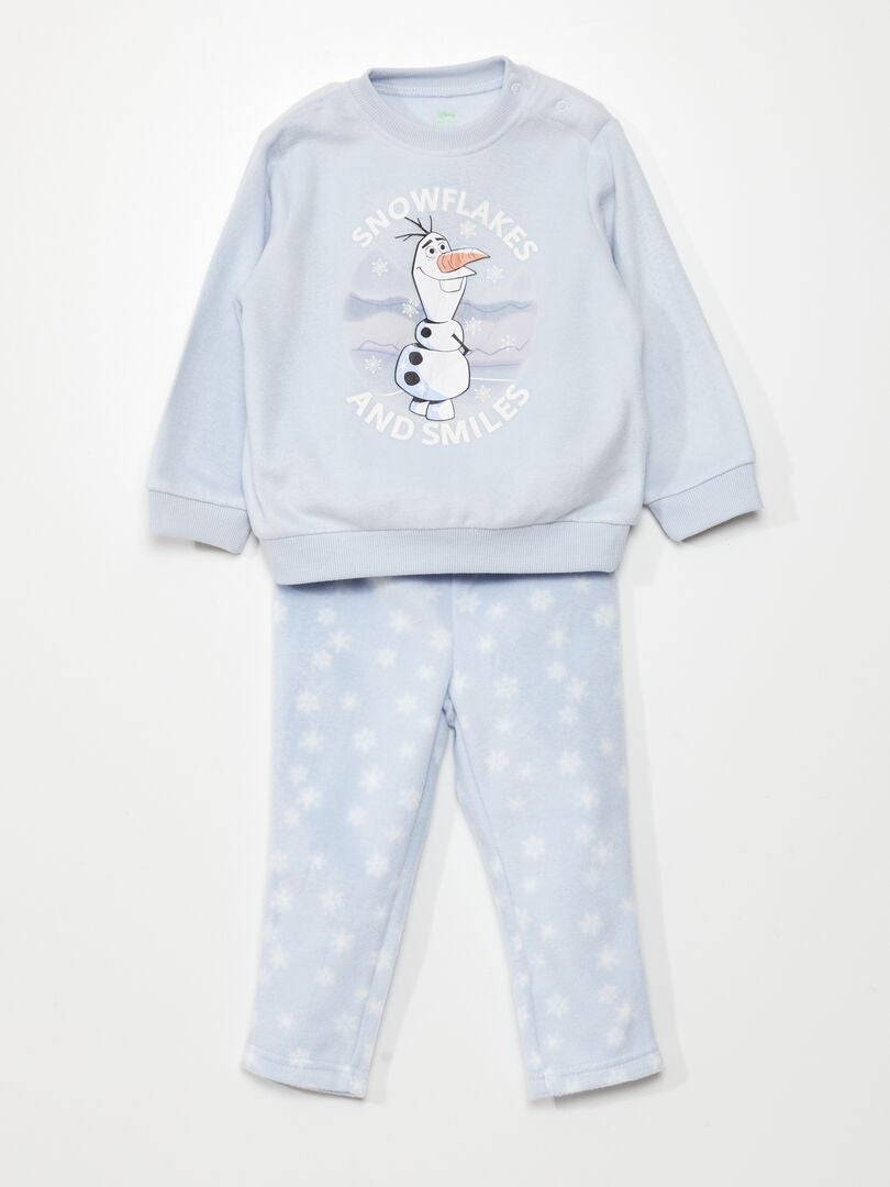 Pijama comprido - Estampado 'Olaf'  - 2 peças AZUL - Kiabi