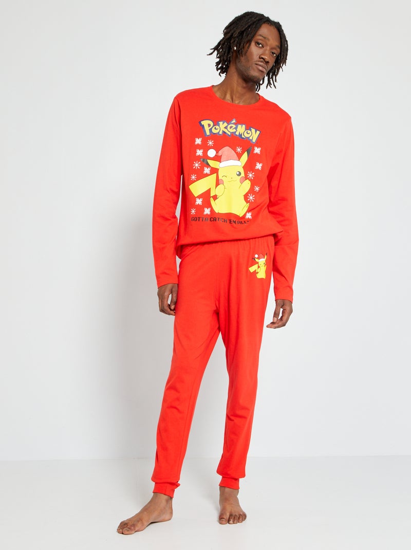 Pijama comprido - estampado 'Pokémon' - 2 peças VERMELHO - Kiabi