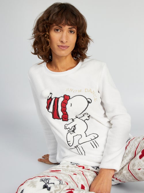 Pijama comprido - estampado 'Snoopy'  - 2 peças - Kiabi