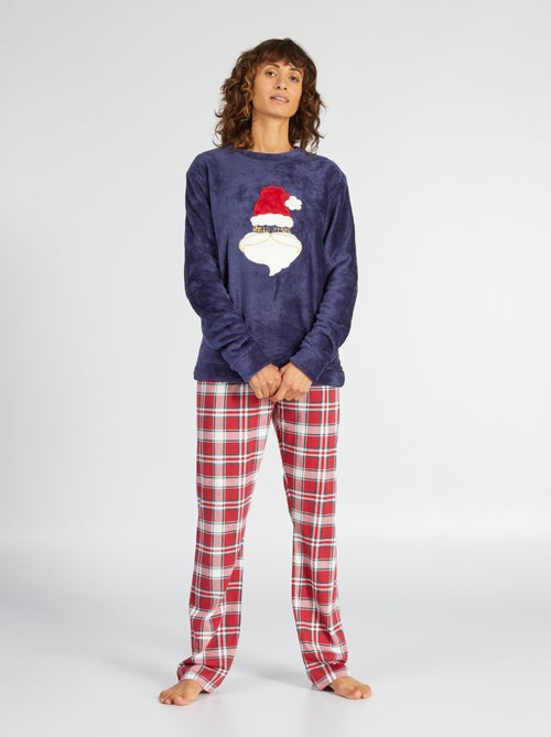 Pijama comprido - veludo Natal  - 2 peças - Kiabi