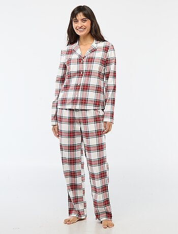 Pijama comprido aos quadrados - 2 peças