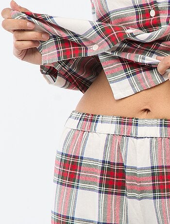 Pijama comprido aos quadrados - 2 peças