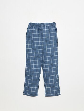 Pijama comprido aos quadrados camisa + calças - 2 peças