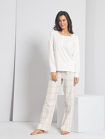 Pijama comprido aos quadrados - Kiabi