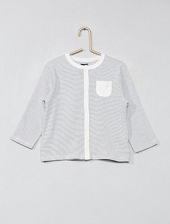 Menino 0-36 meses - Pijama comprido às riscas - Kiabi