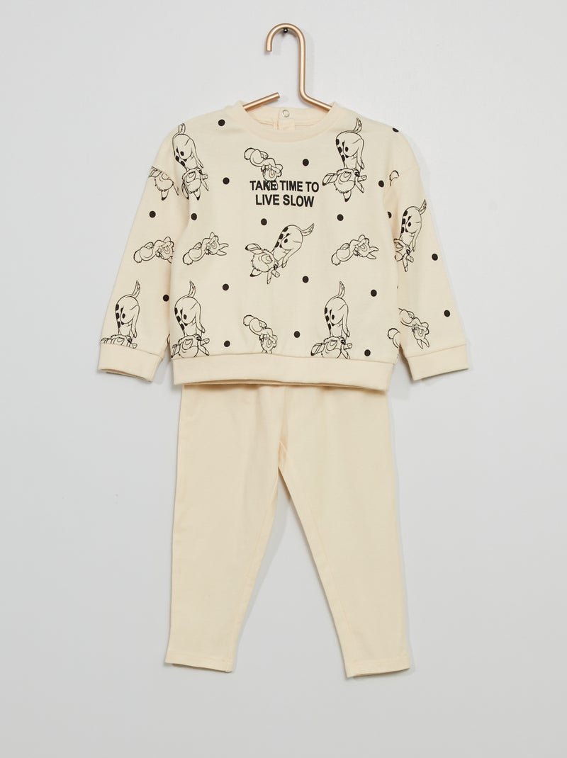 Pijama comprido 'Bambi' da 'Disney' BRANCO - Kiabi