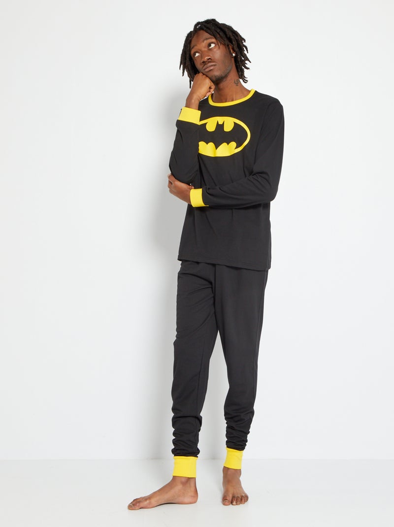 Pijama comprido 'Batman' em jersey - 2 peças Preto/ Amarelo - Kiabi