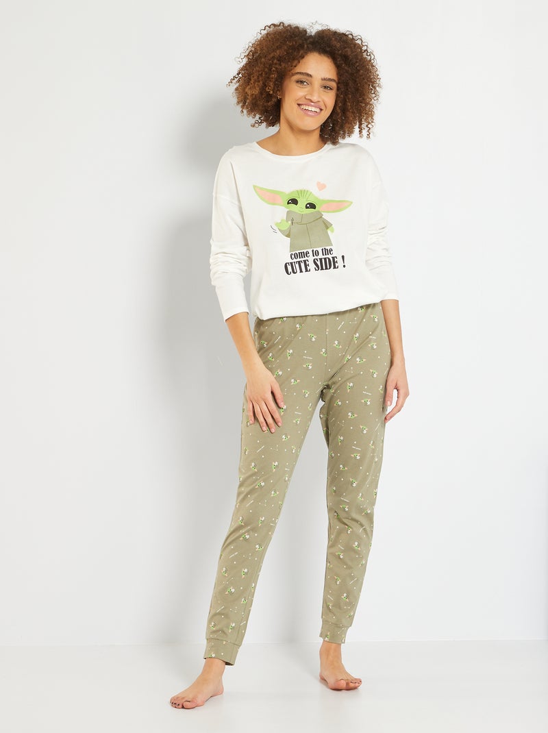 Pijama comprido 'bebé Yoda' BRANCO - Kiabi