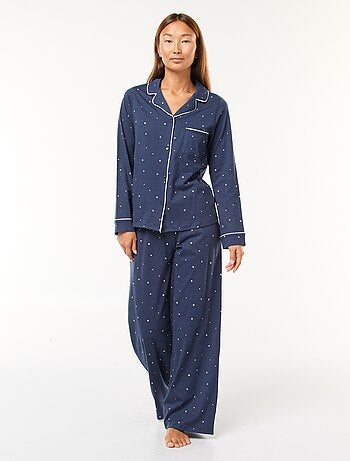 Pijama comprido camisa + calças - 2 peças