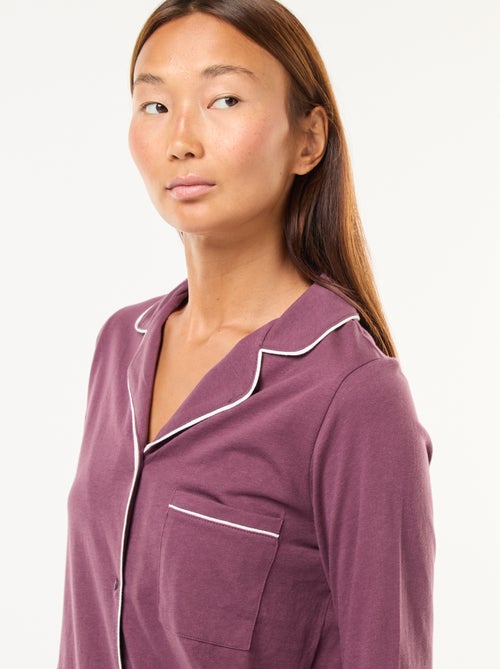 Pijama comprido camisa + calças - 2 peças - Kiabi