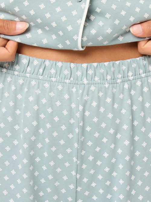 Pijama comprido camisa + calças - 2 peças - Kiabi