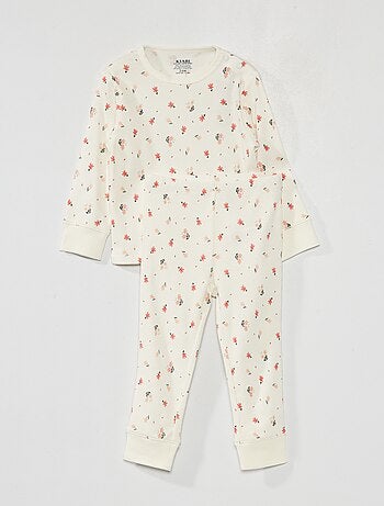 Pijama comprido canelado - 2 peças - Kiabi