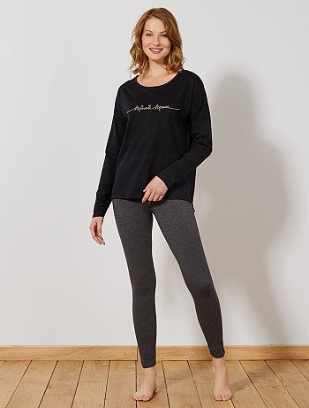 Pijama comprido com bordado 'Minnie Mouse' - Kiabi