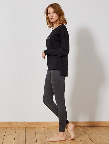 Pijama comprido com bordado 'Minnie Mouse' - Kiabi