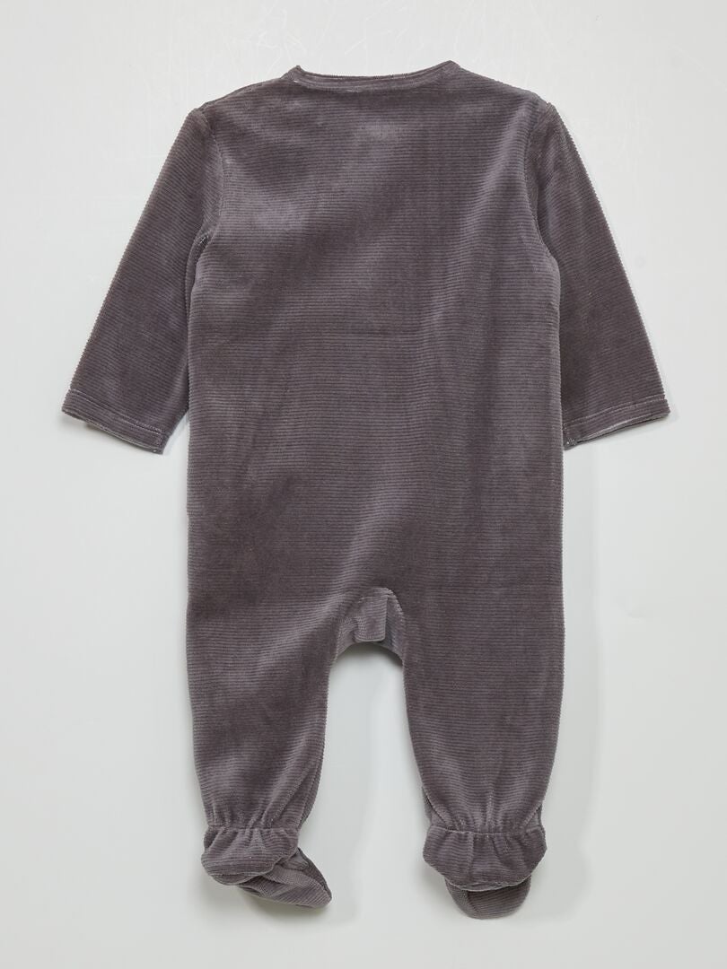 Pijama comprido com bordado 'planeta' PRETO - Kiabi