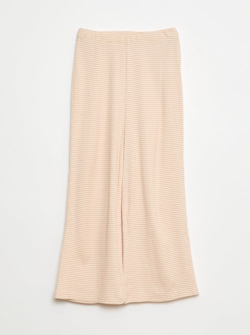 Pijama comprido com estampado às riscas - 2 peças - Kiabi