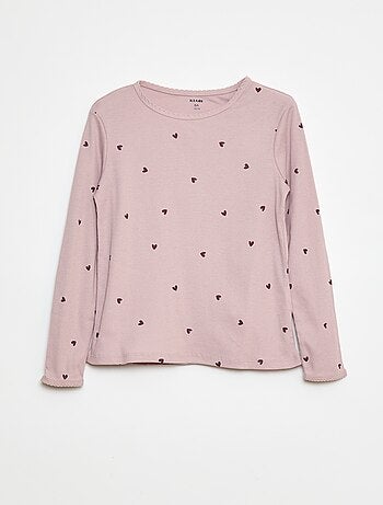 Pijama comprido com estampado às riscas - 2 peças