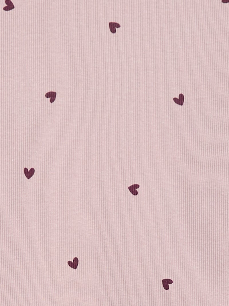 Pijama comprido com estampado às riscas - 2 peças Violeta - Kiabi