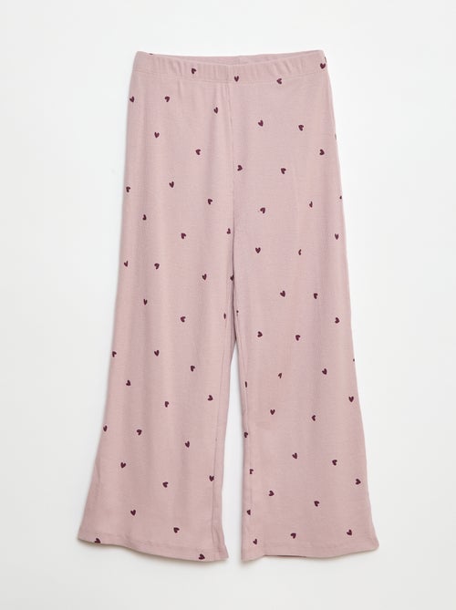 Pijama comprido com estampado às riscas - 2 peças - Kiabi