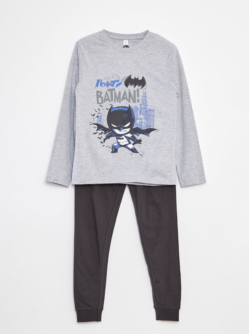 Pijama comprido com estampado 'Batman'  - 2 peças Cinza - Kiabi