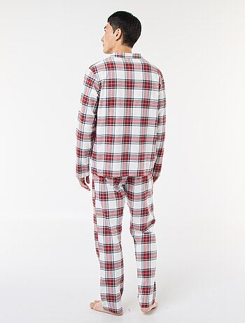 Pijama comprido com estampado de xadrez - 2 peças