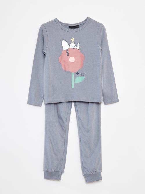 Pijama comprido com estampado 'Snoopy'  - 2 peças - Kiabi