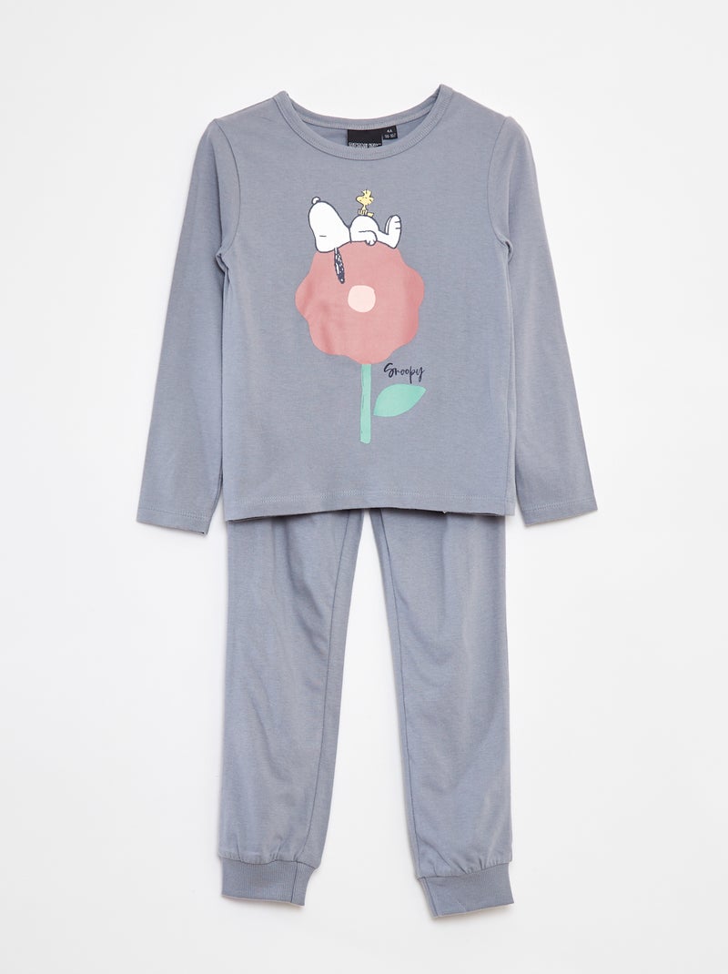 Pijama comprido com estampado 'Snoopy'  - 2 peças Rosa - Kiabi