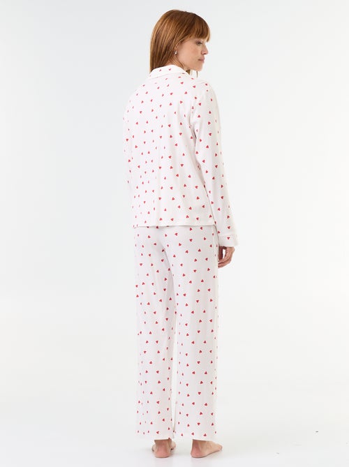 Pijama comprido com padrão - 2 peças - Kiabi
