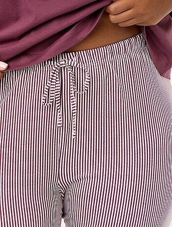 Pijama comprido de 2 peças às riscas