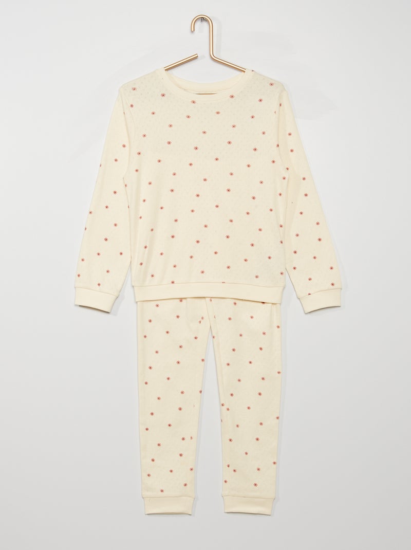 Pijama comprido de 2 peças BRANCO - Kiabi
