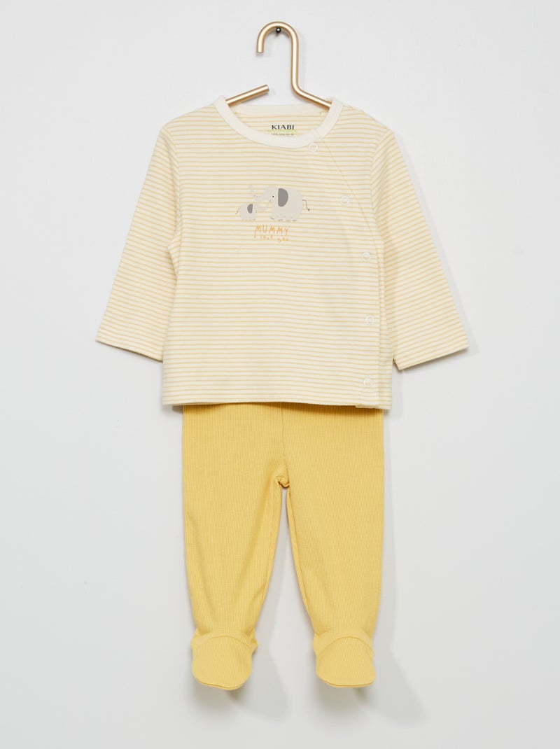 Pijama comprido de 2 peças BRANCO - Kiabi