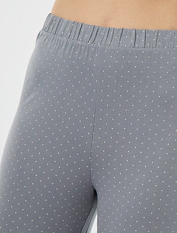 Pijama comprido de 2 peças em malha extra fluida