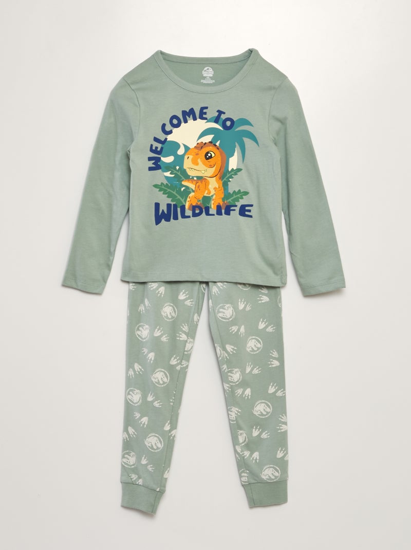 Pijama comprido de 2 peças 'Mundo Jurássico' VERDE - Kiabi
