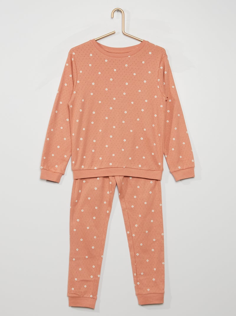 Pijama comprido de 2 peças VERMELHO - Kiabi