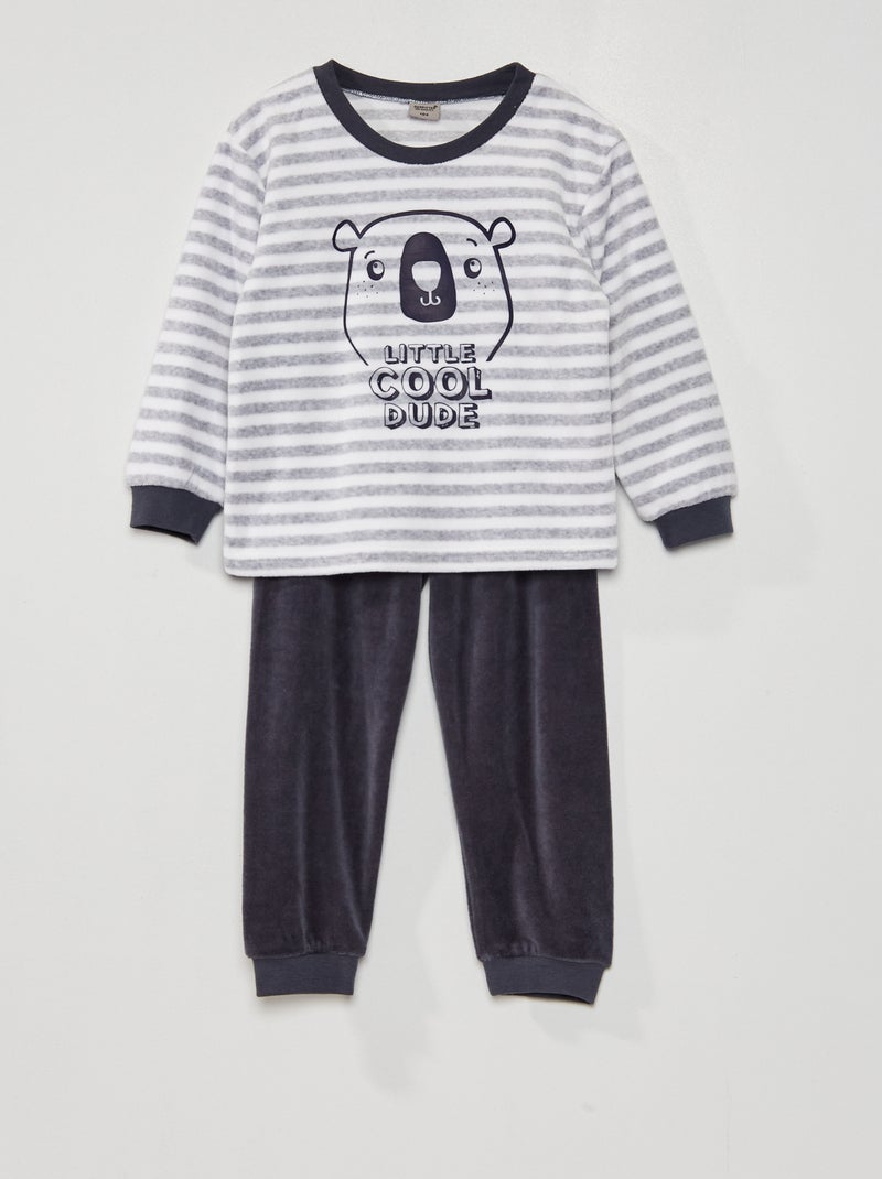 Pijama comprido de malha polar - 2 peças BEGE - Kiabi