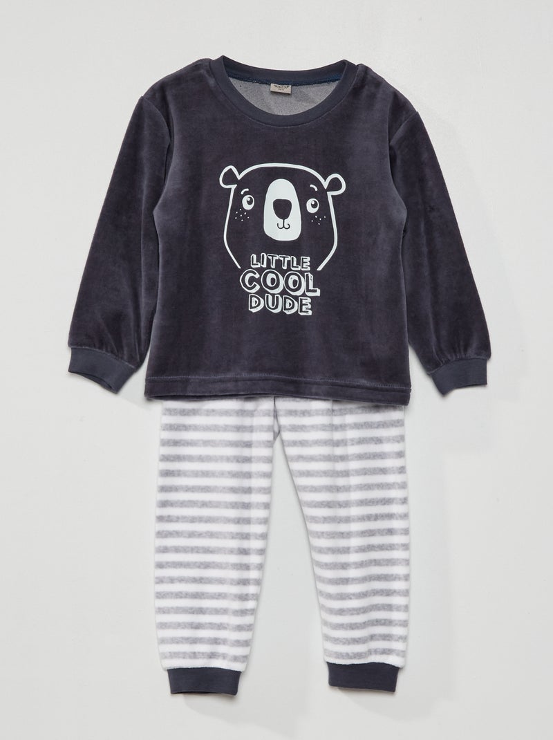 Pijama comprido de malha polar - 2 peças BEGE - Kiabi