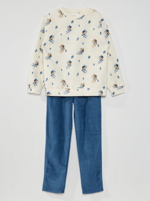 Pijama comprido de malha polar - 2 peças - Kiabi