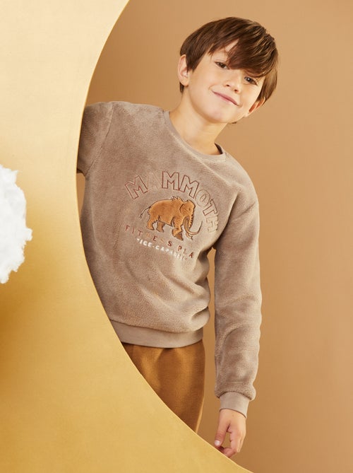 Pijama comprido de malha polar  - 2 peças - Kiabi